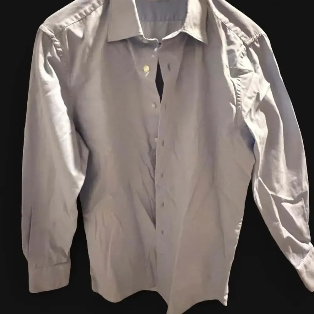 SuitSupply Light Blue Egyptian Cotton Extra Slim Fit Dress Shirt 15.5